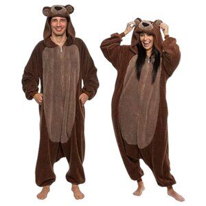 Silver Lilly Funziez Sherpa Teddy Bear One Piece Zip Up Costume Size 2XL Animals